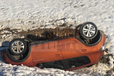 Otro vuelco en la ruta 3 por el complicado estado de la calzada producto de las nevadas